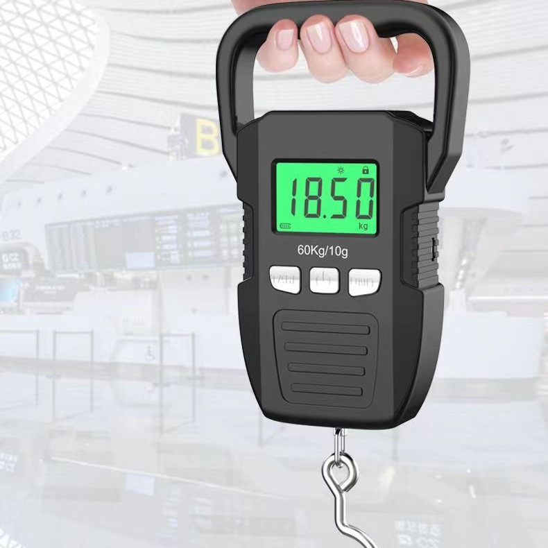 2023 nueva escala portátil A33 escala de equipaje escala expreso escala de pesca 60 kg escala electrónica recargable