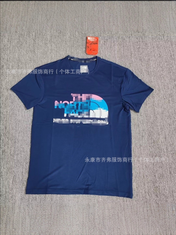 外国貿易正規版 ノースフェイス風 230g純綿ゆったりTシャツ 男女兼用 カップルプリント ゆったり快適|undefined