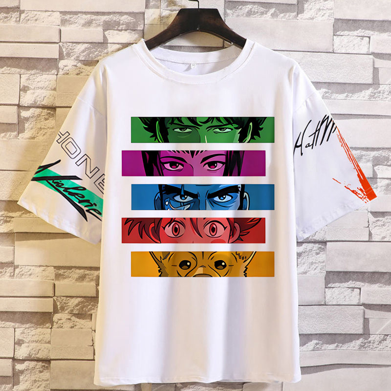 Cowboy Bebop T-Shirt Summer Short-Sleeve Bounty Hunter Merchandise Collaboration with Shinichiro Watanabe Anime Clothing Trendy T-Shirt