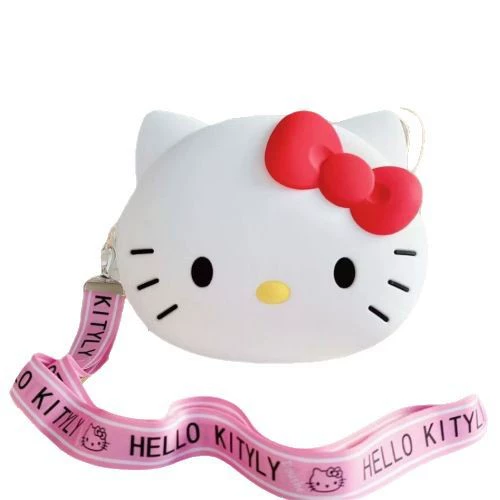 Hello Kitty, мультяшная силиконовая маленькая модная краля, сумка через плечо, кошелек