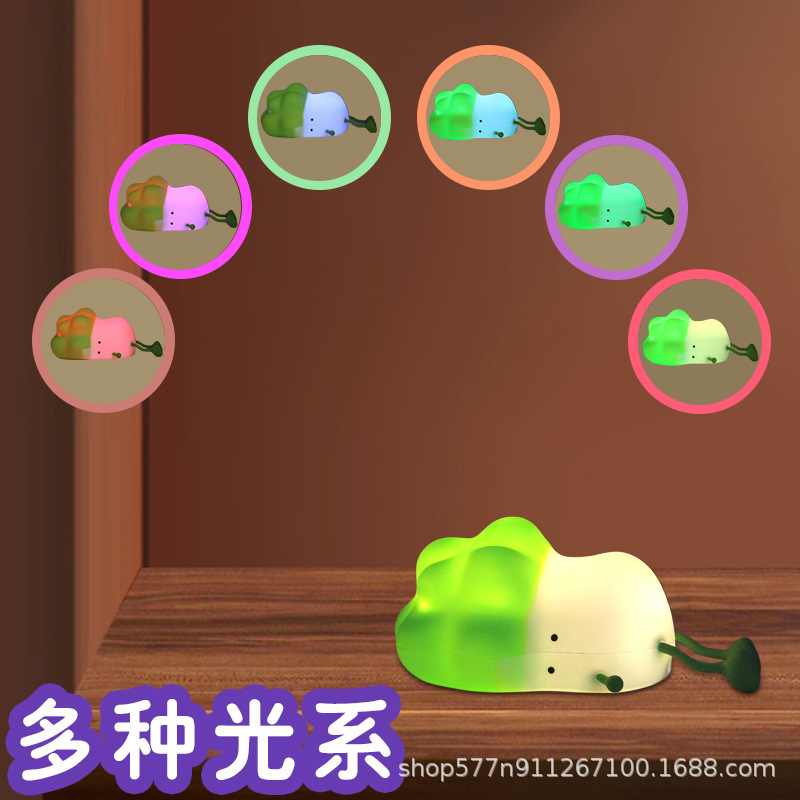 跨境奶瓶熊猫小夜灯卧室家用摆件节日小礼物创意卡通硅胶拍拍灯|undefined