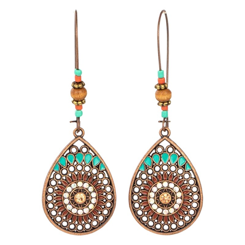 Moda personalizada retro pendientes en forma de gota transfronteriza Venta caliente pendientes largos gota europea y americana joyería creativa al por mayor