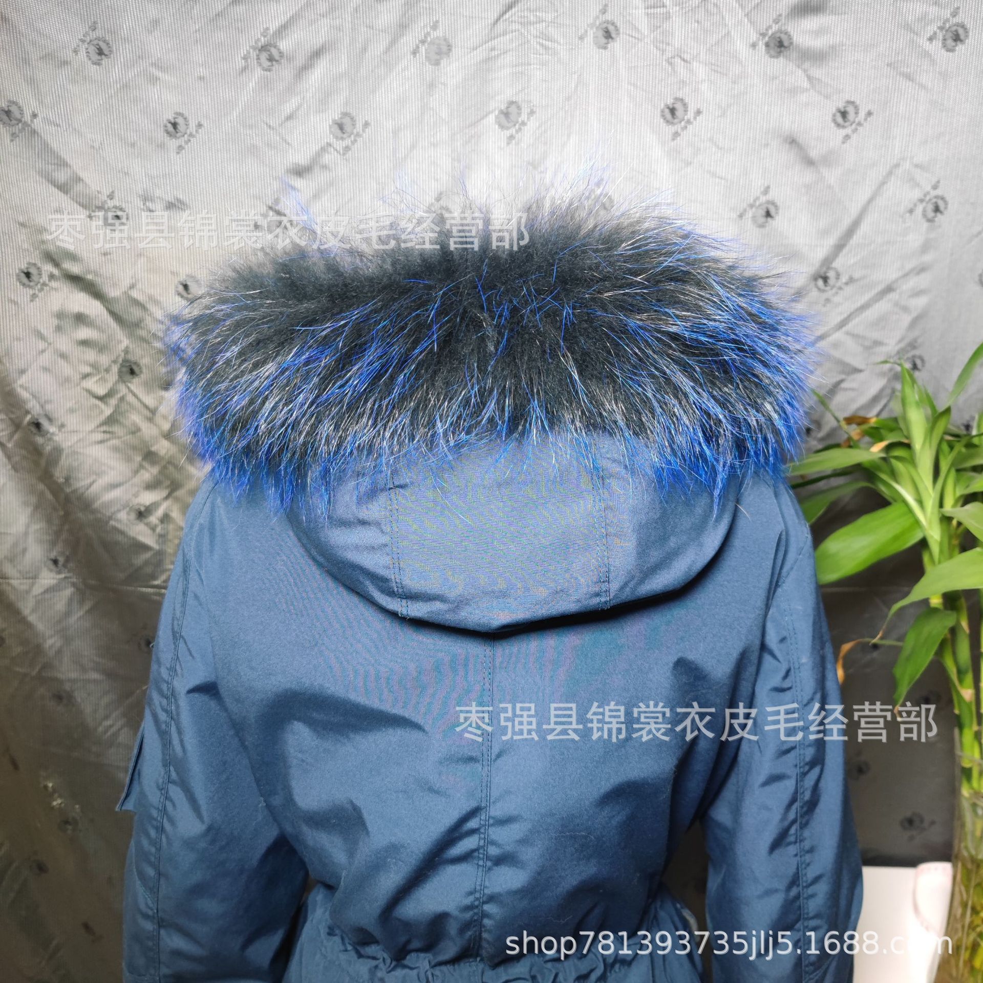 【真毛】新款貉子毛蓝色大毛领冬天欧洲站羽绒服棉衣帽领貉毛订货