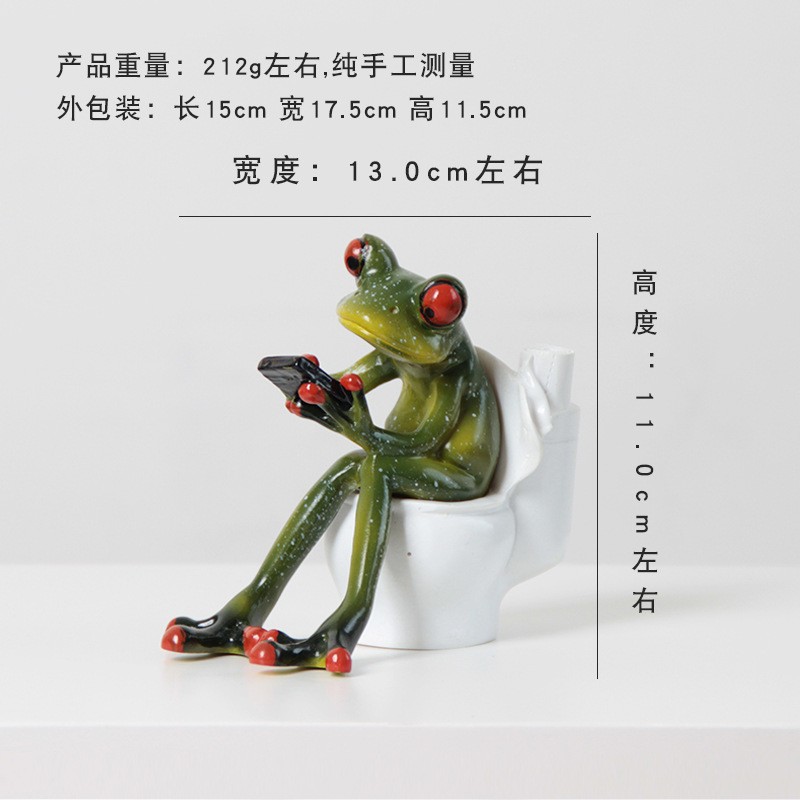 Zibo vidrio de yoga red resina de rana roja artesanía decoración para el hogar regales divertidos puntos escénicos al por mayor