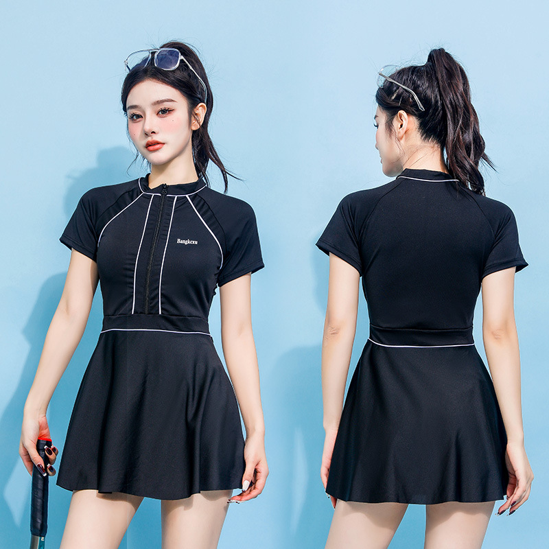 Traje de baño de una pieza falda diseño conservador chica vientre cubierta adelgazamiento sexy nuevo traje de baño de aguas termales al por mayor