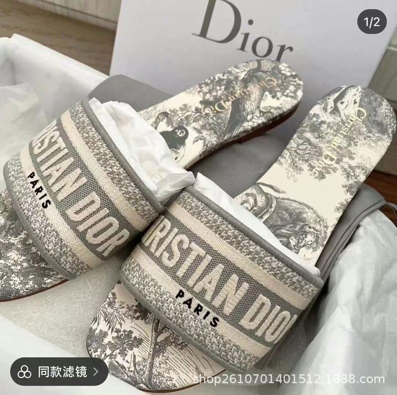 Letter Embroidered Slippers for Women 2023 Summer New Export Versatile Flats-Soled Outer Wear One-Word Beach Sandals Large Size Letter Embroidered Slippers for Women 2023 Summer New Export Versatile Flats-Soled Outer Wear One-Word Beach Sandals Large Size