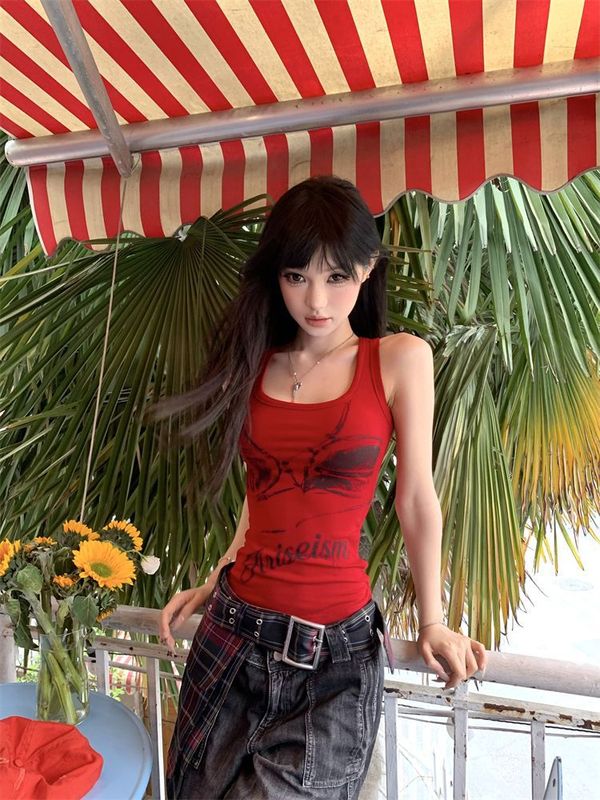 【210グラム40本の純綿】アメリカのギャルのノースリーブの上着の女性の夏の新型の修身のショートベスト|undefined