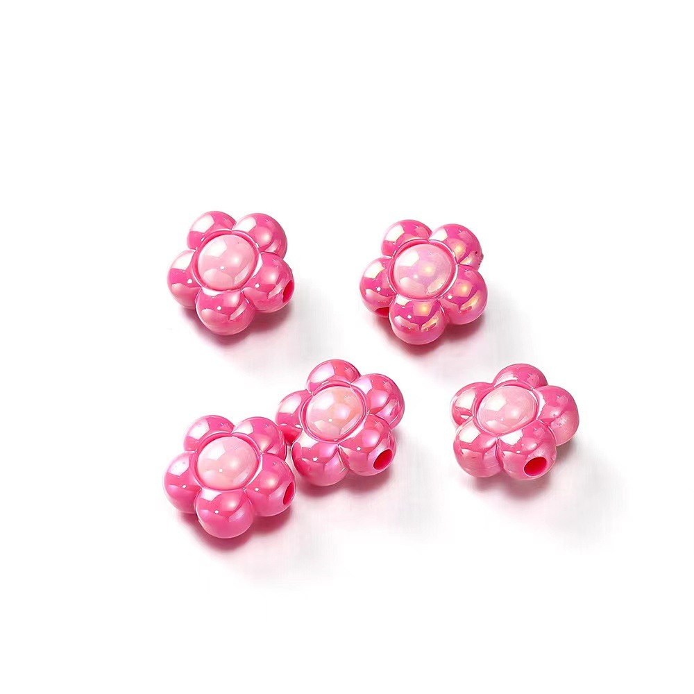 Cuentas de acrílico coloridas plateadas AB y de dos colores girasol, para DIY, accesorios de joyería, llaveros para teléfono móvil, venta al por mayor.