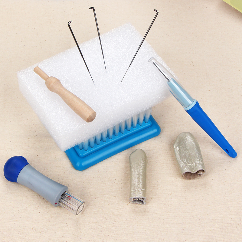 (2개) POKE 바늘 멀티 헤드 작업대 소재 가방 양모는 자수 POKE 음악 바닥 브러시 테이블 폼 패드 젖은 그물 도구 세트