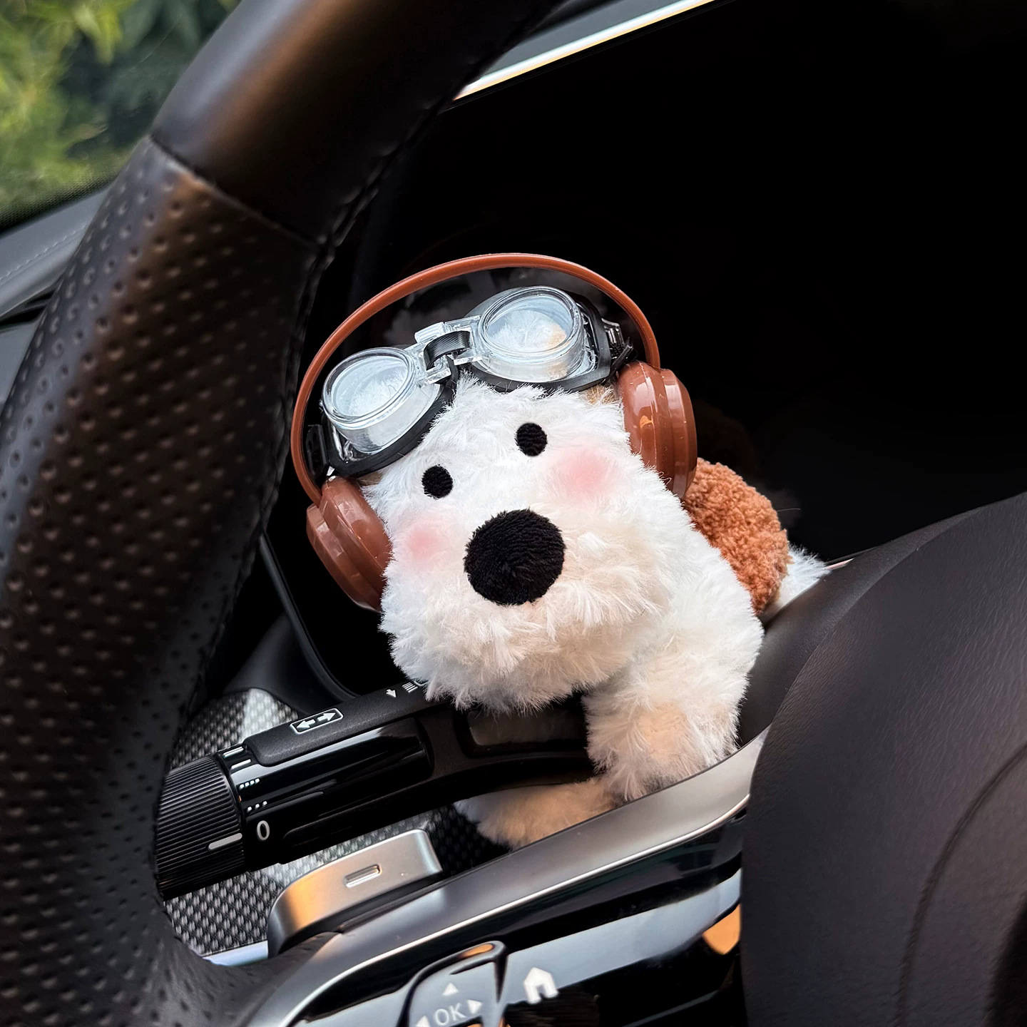 2026 New Model West Highland Car Dashboard Decoration Car Wiper Turn Signal Light Doll Car Interior Accessories Cute for Women