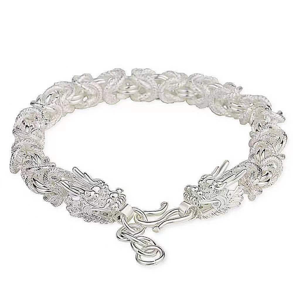 Vintage Silver Plated Cloth Texture Bangle For Men And Women_voghion.com