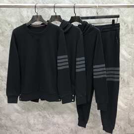 TB秋冬新款高品质四杠卫衣卫裤套装男女同款休闲百搭连帽拉链外套