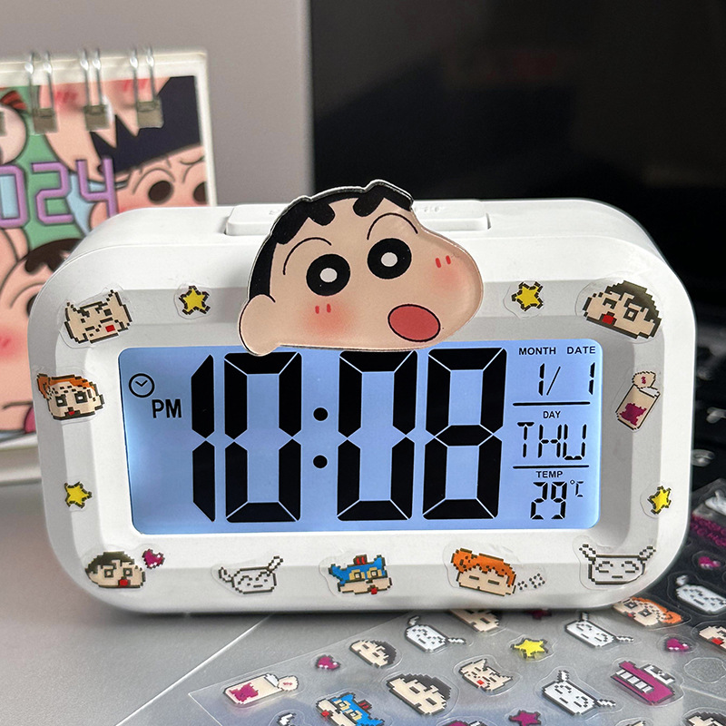 かわいいビーバーの目覚まし時計の夜光のベッドの頭の時計の学生寮の多機能のデスクトップの時計は時間を計ることができます。|undefined