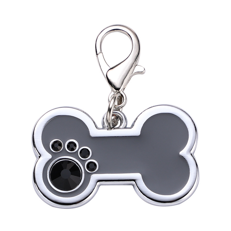 Amazon en stock colgante de joyas para mascotas anti-perdido mascota láser letras Tarjeta de Identificación de aleación de zinc Etiqueta de perro
