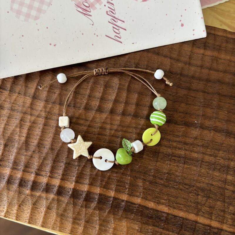 ランプワークガラスアップルルースビーズ織りブレスレットブレスレットネックレス携帯電話チェーン完成品漫画ビーズ|undefined