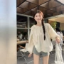 宽松圆领长袖秋季衬衫