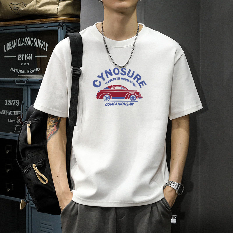 Hip-hop casual short-sleeve t-shirt for men, pure cotton, round neck, loose fit, suitable for young men's gatherings, new men's top Hip-hop casual short-sleeve t-shirt for men, pure cotton, round neck, loose fit, suitable for young men's gatherings, new men's top