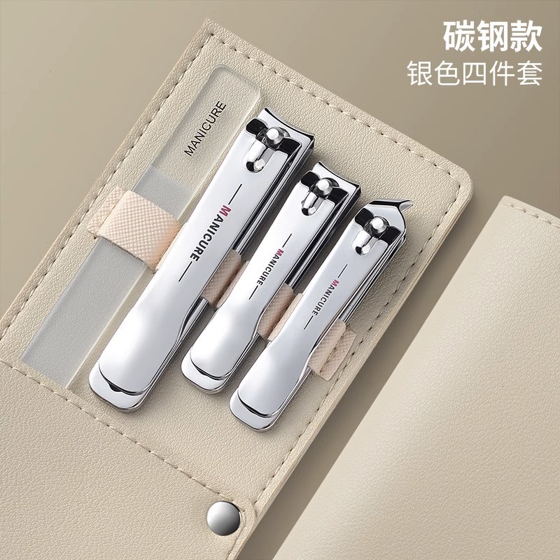 Nail scissors, case, white set, 4 pieces