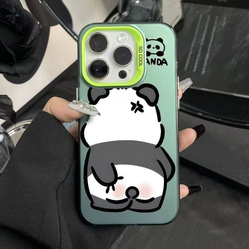 El nuevo lindo panda para iPhone 16 funda para teléfono móvil Apple 15promax/14 anti-caída 13pro/12/11