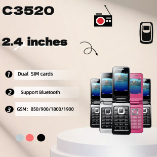 Cross-Border Export C3520 Gsm 2g Non-Smart Mobile Flip Elderly Feature Phone