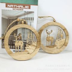 メーカー卸売りクリスマス創意ヘラジカ工芸品看板壁面装飾円形透かし彫り