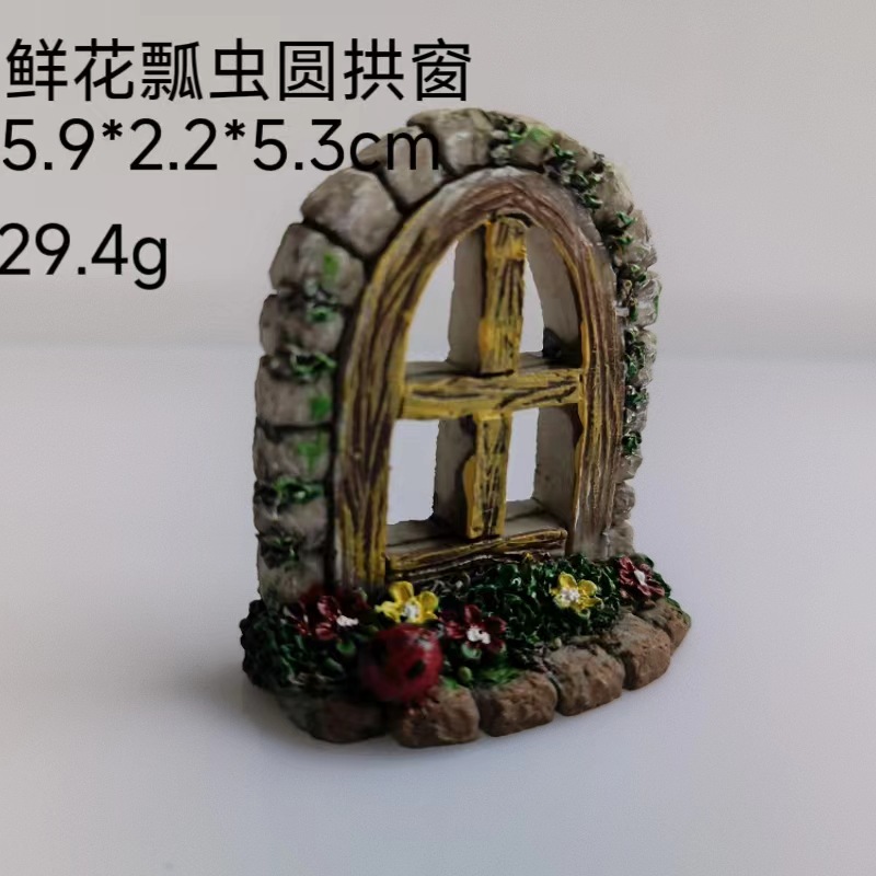 Pecera Decoración de paisajismo Simulación Pastoral Ventanas Pequeñas Accesorios para marcos de fotos Ventanas de resina y ventanas de arena Ventanas de flores pastorales