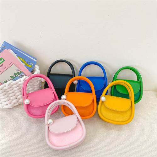 Korean style new children's bag fashion girls frosted semicircle handbag mini girls shoulder accessory bag coin purse