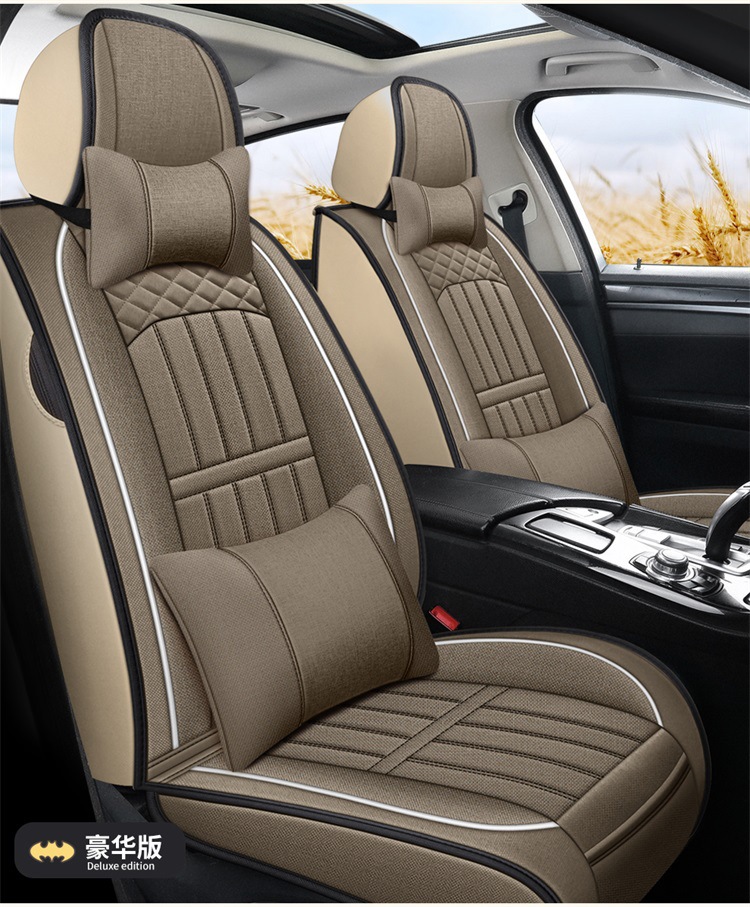 22 new all-inclusive linen four-season cushion car seat cushion cushion seat cover manufacturer one-piece delivery Amazon