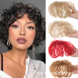 Wig head hair patch female hair wig head hair patch fluffy short curly hair factory wholesale