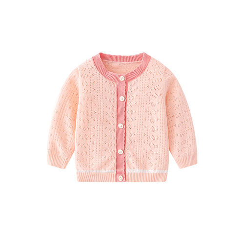 Stylish Knitted Children's Air Conditioning Shirt Class A Children's Cardigan Thin Children's Cardigan Lace Pure Cotton Infant Air Conditioning Shirt