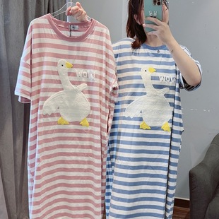 Korean Southeast Asia Sweet Big White Goose Loose Summer New Pajamas Women Cute Cartoon Home Wear Dropshipping