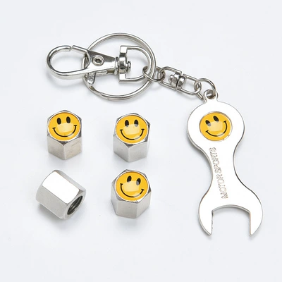 core valve cap modification, Other Automotive Exterior Supplies - universal-logo-smiley-face-silver-wrench-4-pack