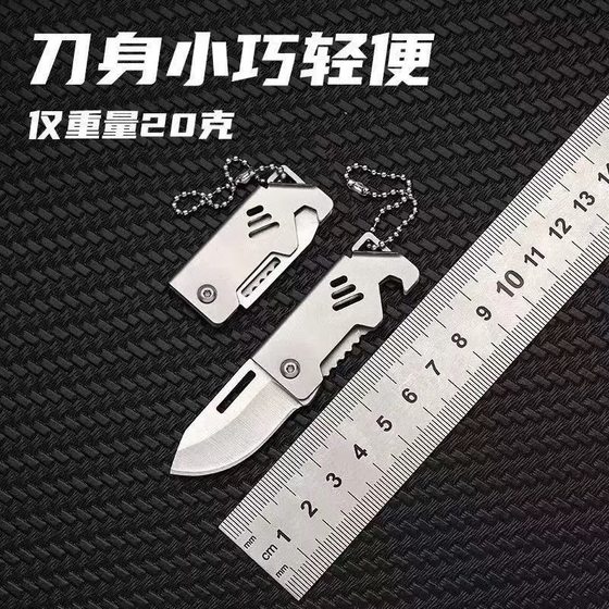 Yangjiang D2 Folding Knife Stainless Steel Mini Knife Small Steel Cannon Unpacking Express Portable Keychain Art Knife