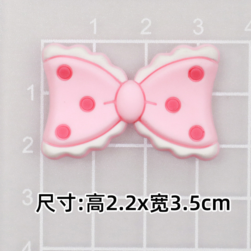 부드러운 접착제 핑크 폴카 도트 레이스 리본 [2.2*3.5cm]