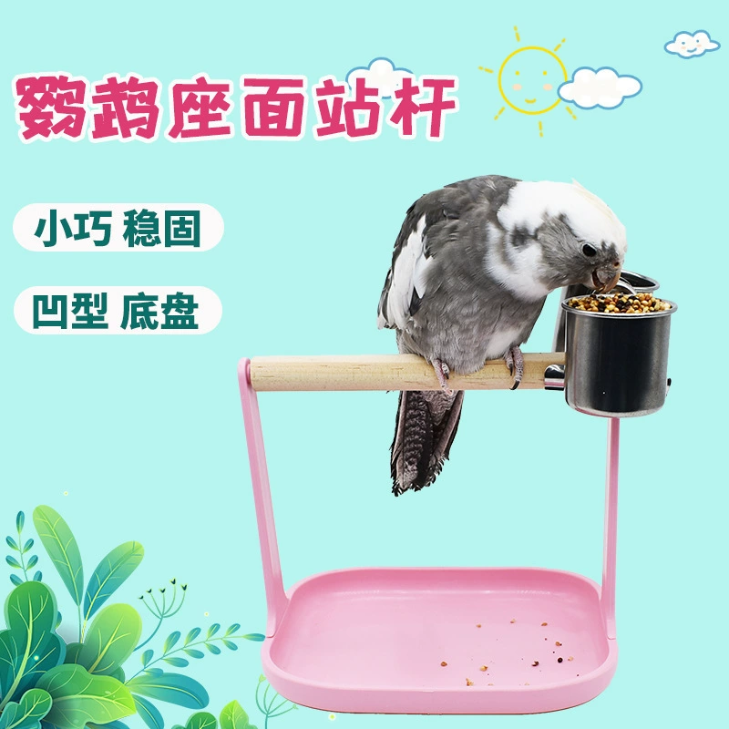 Подставка для попугаев, настольная подставка для птиц, тренировочный инструмент для фиксированной точки откладывания экскрементов, подходит для макакарон, неразлучников, черных попугаев и других мелких птиц.
