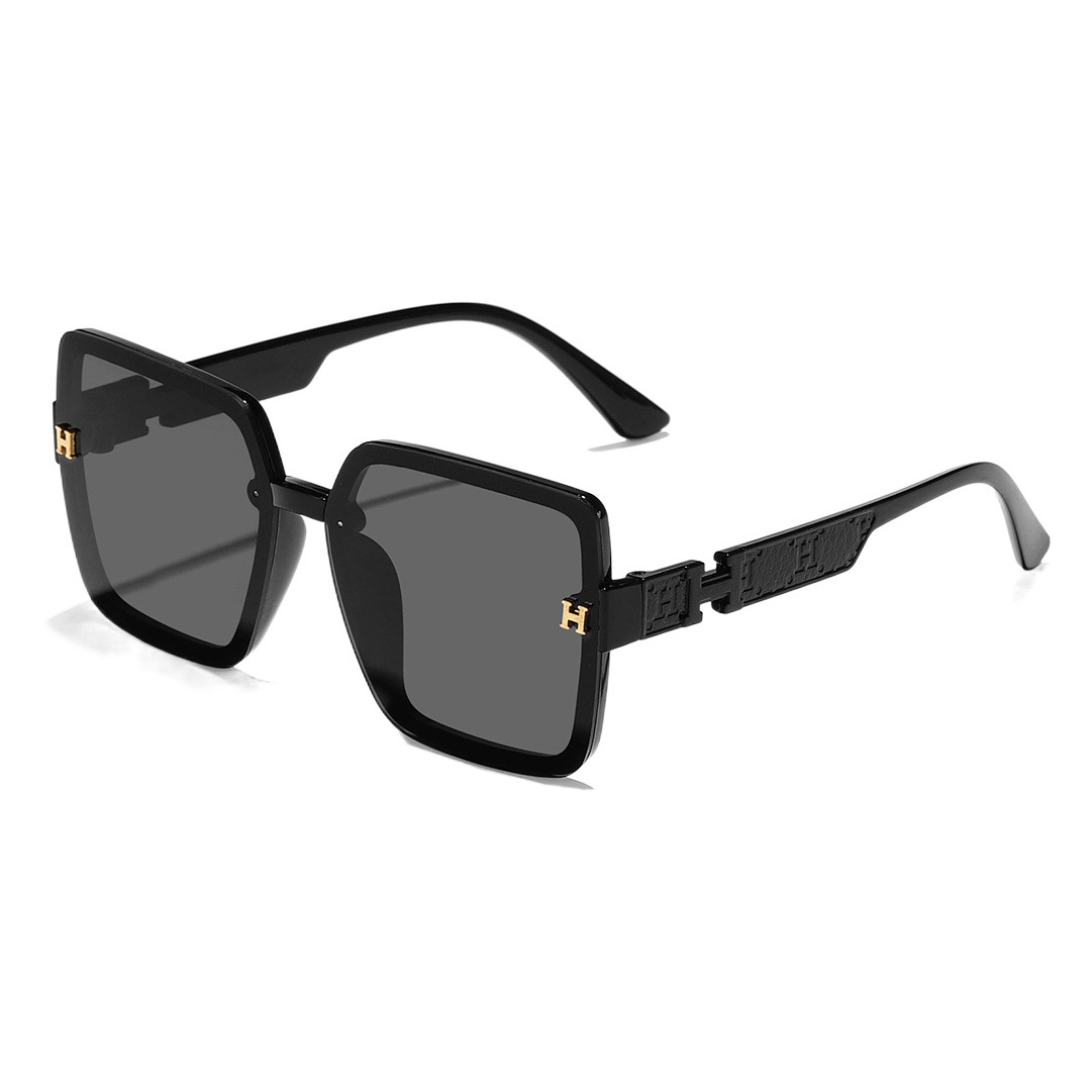 Transfronterizo nuevo estilo coreano letra H accesorios elegante marco llano cara pequeñas gafas de sol desgaste esencial gafas de sol a prueba de sol