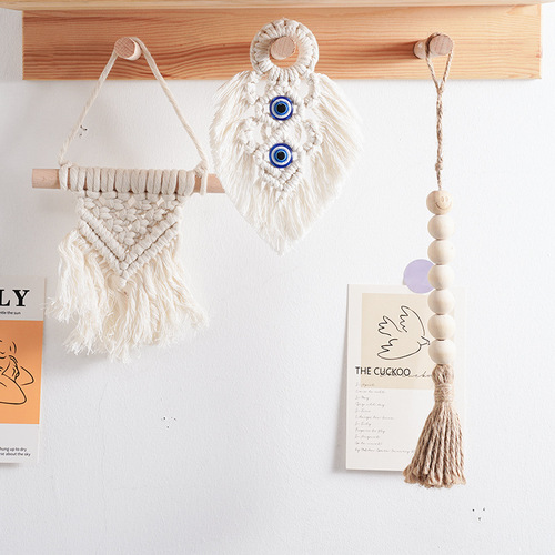 Cross-border best-selling Bohemian cotton rope woven wall hanging handmade tapestry home wall decoration small ornament