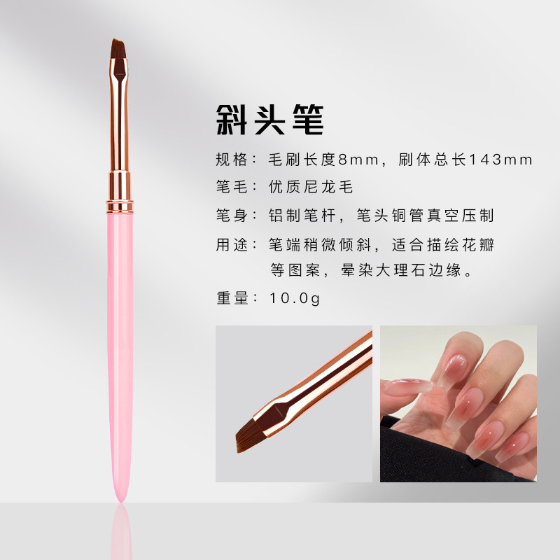 Juego de bolígrafos de uñas rosas transfronterizas 10 varillas de metal para dibujar líneas de dibujo de flores, fábrica de bolígrafos de uñas de barrido pintados