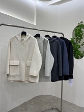 特价韩版连帽休闲中长款双面羊毛大衣