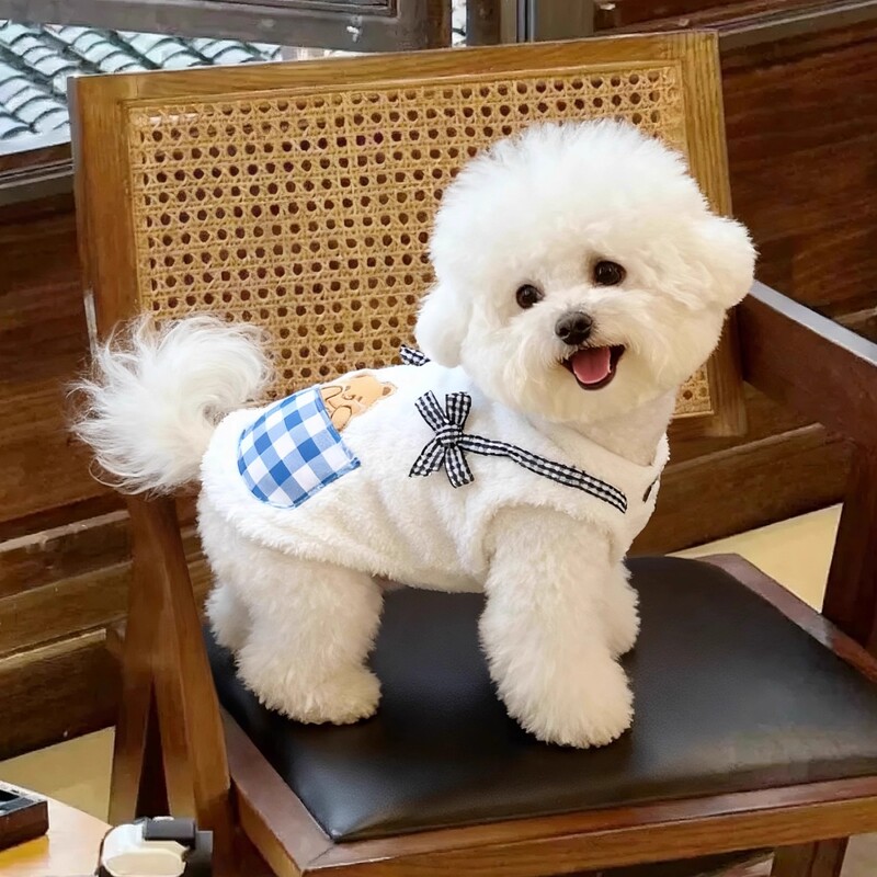 Dog Clothes Winter Cute Pocket Bear Thickened Warm Clothing Bichon Teddy Schnauzer Small Dog Pet Vest