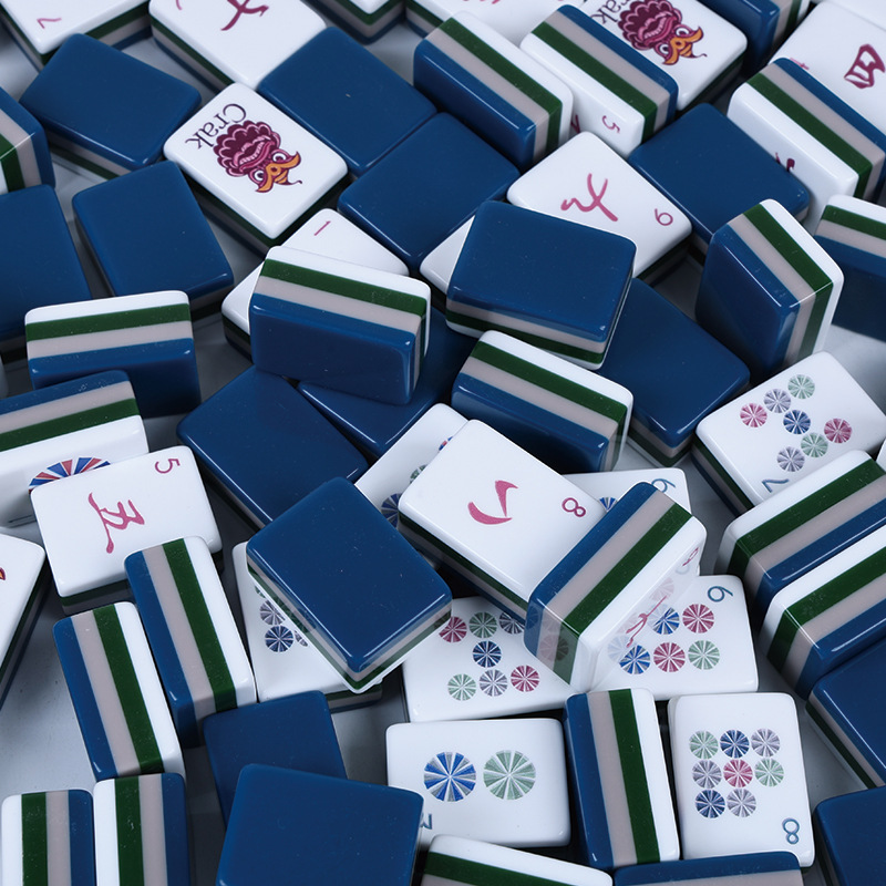 Four-Layer Color-Blocked American Mahjong Mini Travel Portable Hand-Shuffled European and American Style Mahjong Acrylic American-Style Mahjong Tiles