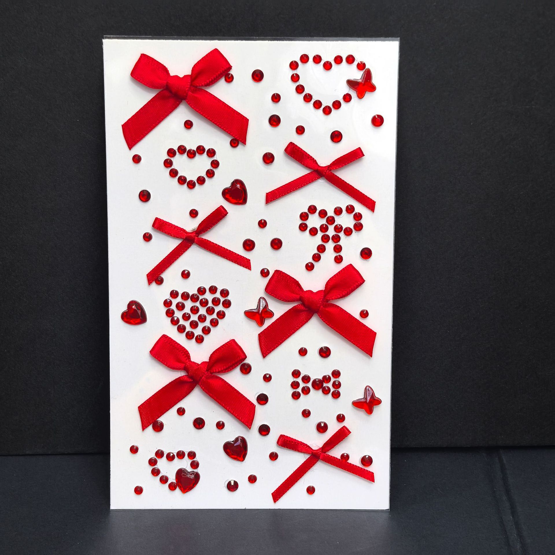 큰 빨간 리본 하트 (9*15CM)