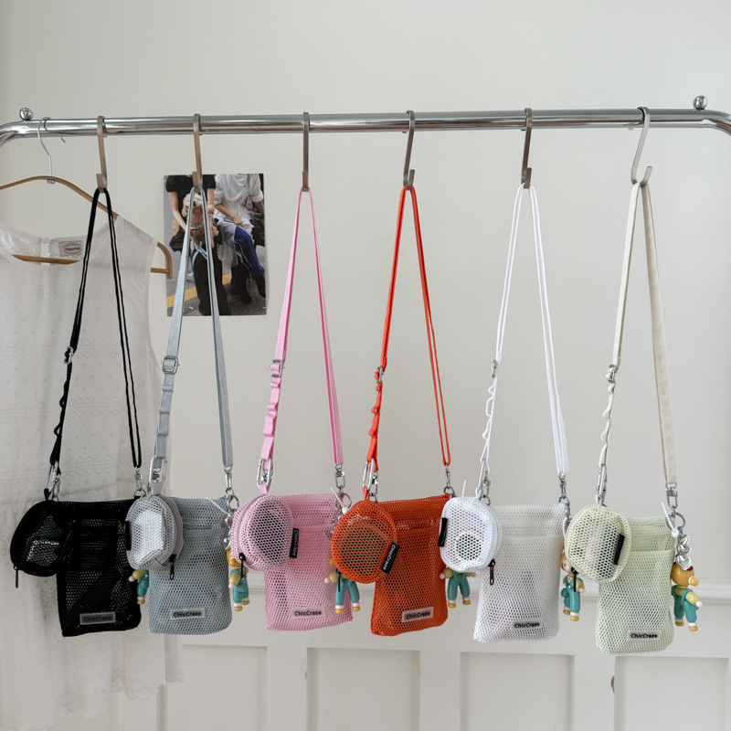 Summer Crossbody Small Bag for Women 2025 New Fashion Versatile Mobile Phone Bag Mesh Hollow Shoulder Crossbody Coin Purse