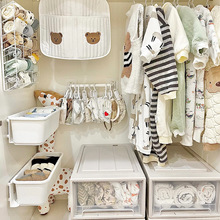衣柜收纳抽屉新生婴儿用品口水巾袜子衣服收纳柜宝宝用品儿童衣物