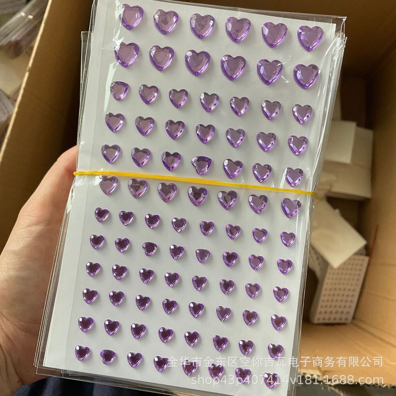 ✅多色大小爱心水晶贴钻贴脸眼部闪钻幼儿园奖励装饰脸部水钻贴|undefined