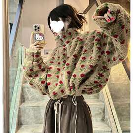 韩系小个子今年流行漂亮超好看减龄小香风短款毛外套裤子套装批发