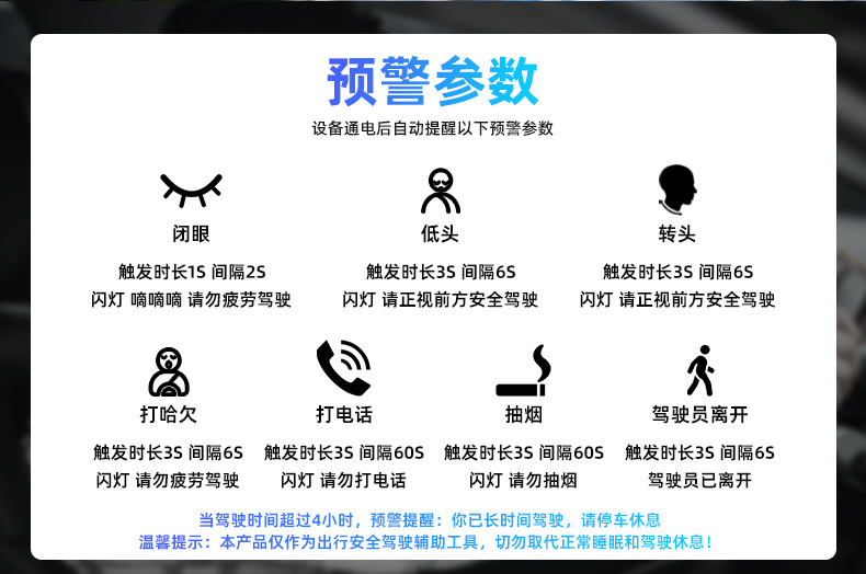 Cross-Border Anti-Fatigue Driving Warning Device, Fatigue Driving Reminder Device, Essential Car Supplies, Smart