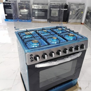 76 Wide 6 Six-Head Gas Stove with Gas Oven Conjoined Oven 120 Liters Automatic Ignition up and down Outlet Delivery