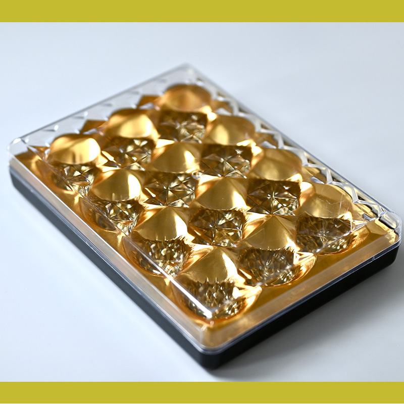 12 caja de plástico cuadrada Jinsha bola de chocolate dulces de boda caja de regalo PS caja de plástico