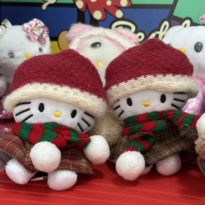 冬日圣诞节红色帽子hellokitty猫包包公仔小挂件书包挂饰毛绒玩偶|undefined